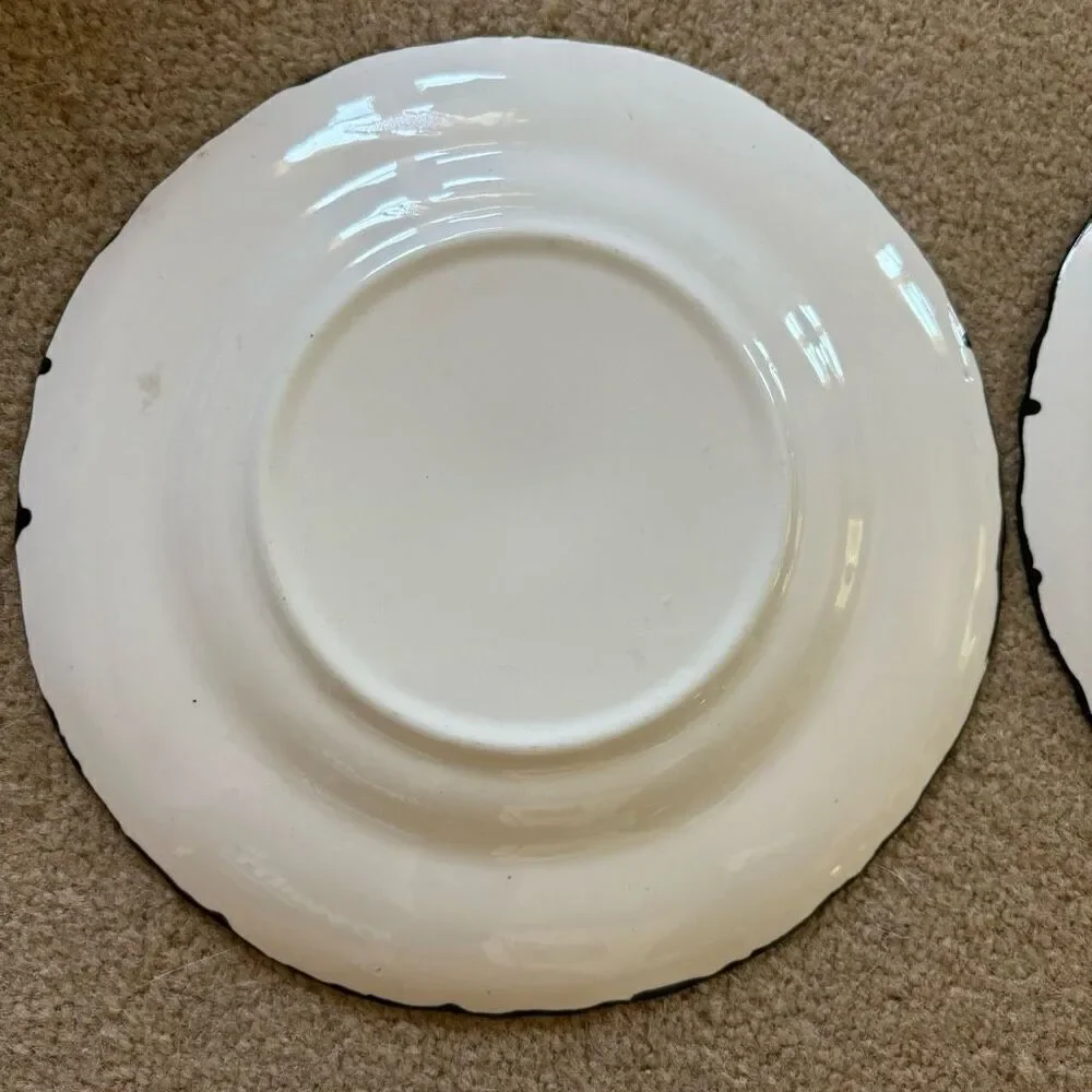 Vintage 1960’s Victorian Felt Man & Woman Decorative Plates